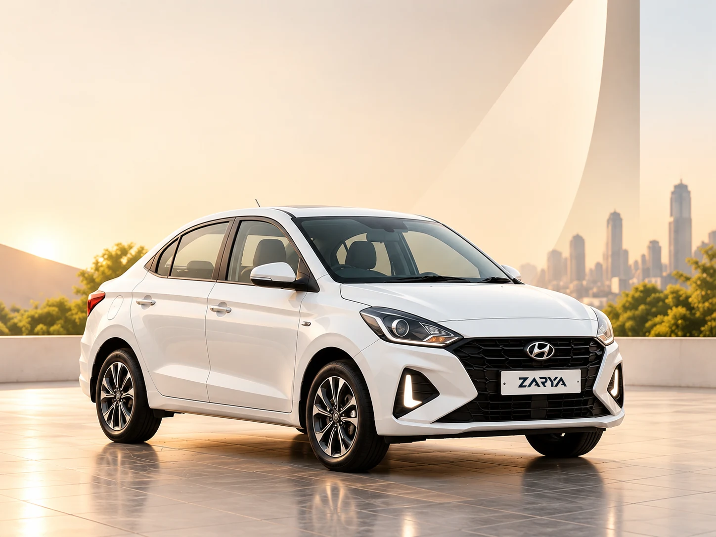 white Hyundai Aura vehicle