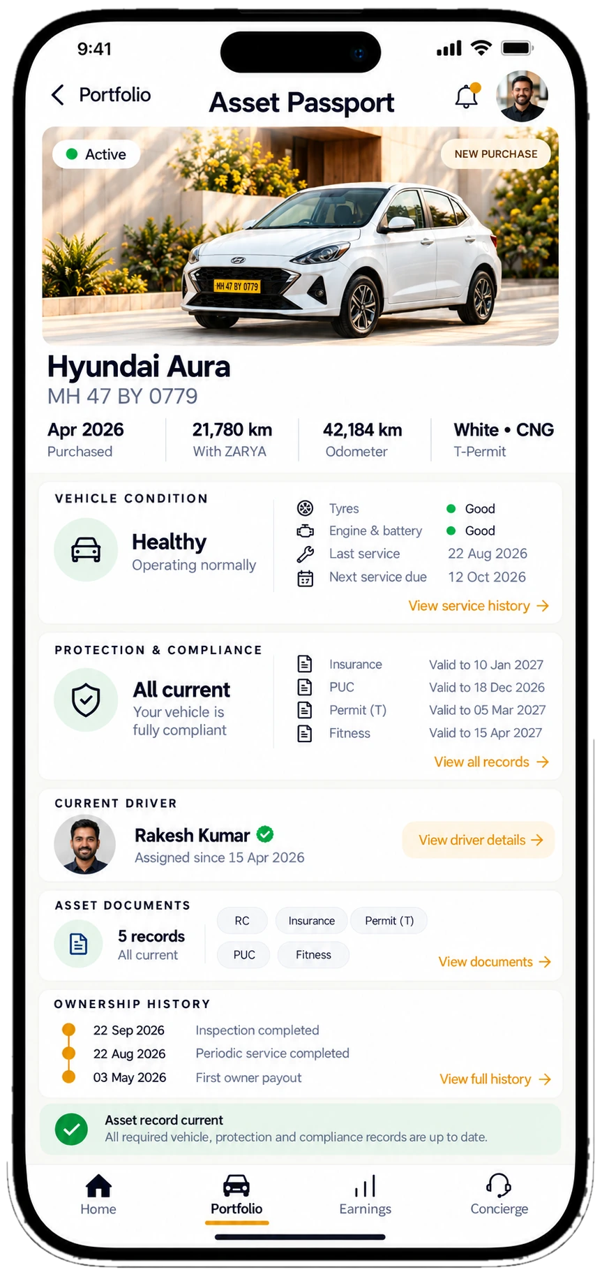 ZARYA Owner App — Asset Passport