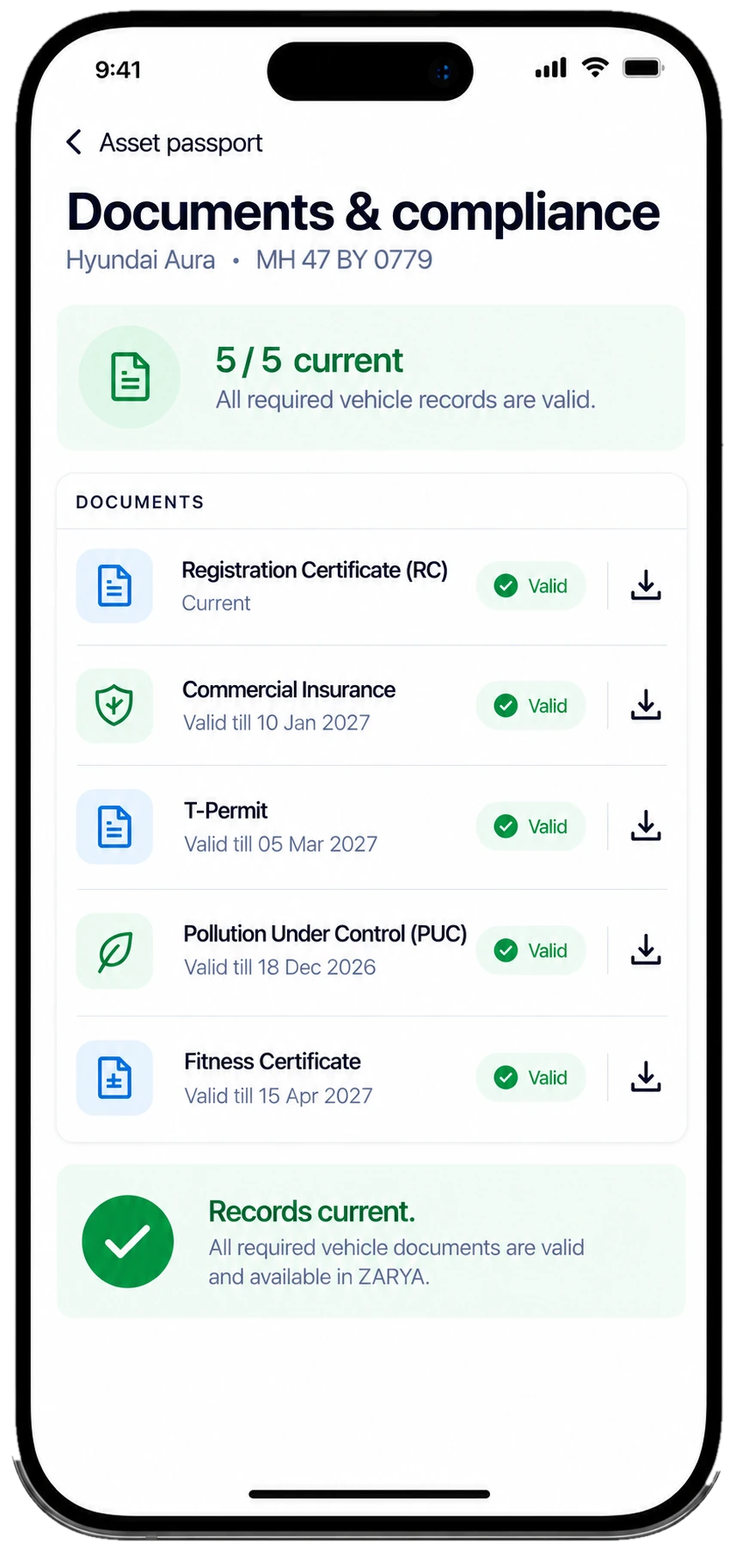 ZARYA Owner App — Documents and Compliance