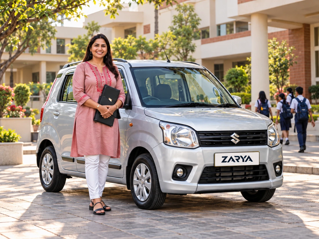 Photographic illustration associated with Neha Patil and Maruti Suzuki Wagon R · Silver